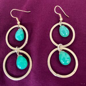 Stunning Gold and Green Chandelier Earrings